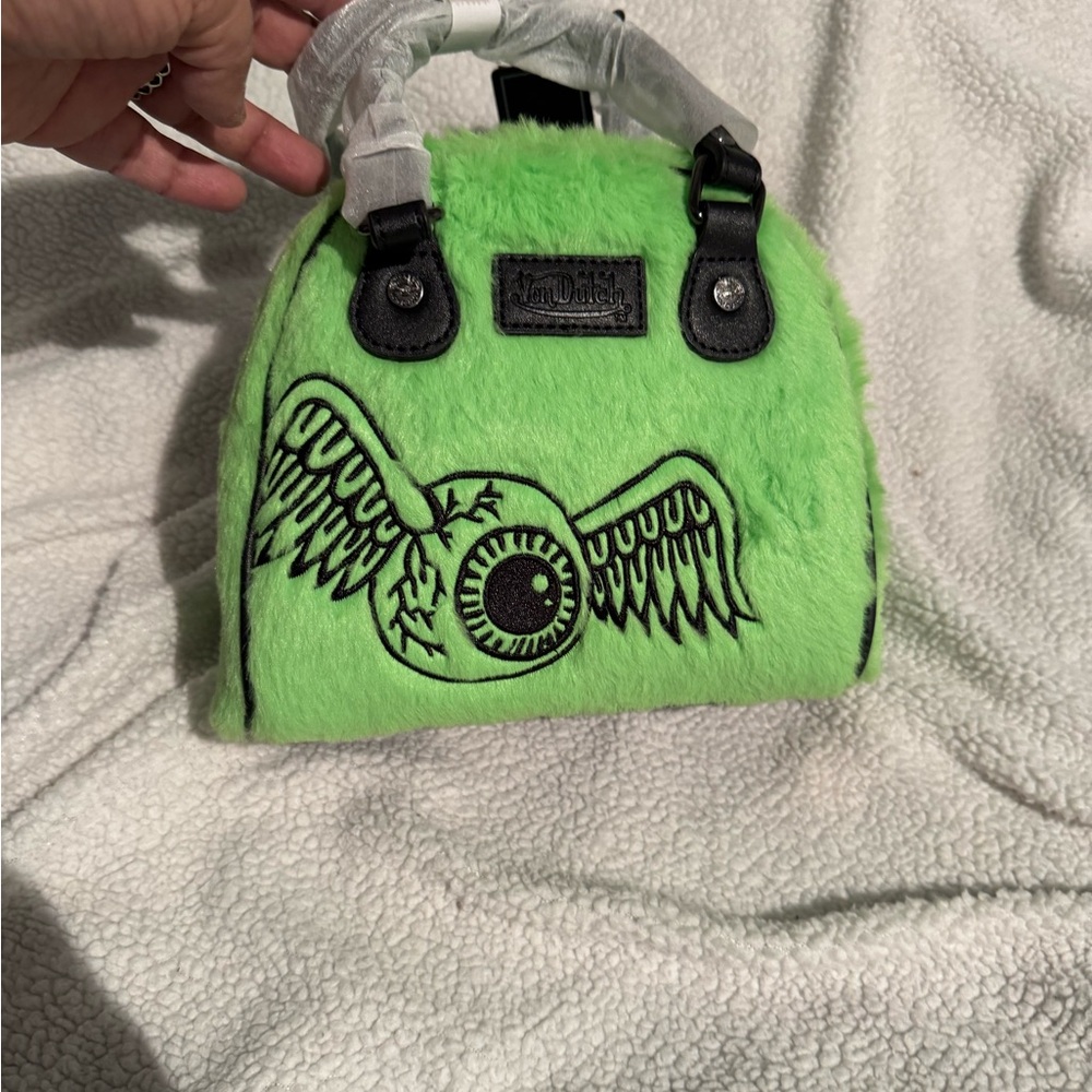 LIME GREEN FURRY BOWLING BAG